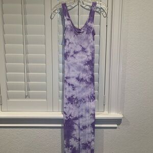 Enza Costa Lavender Tie-Dye Tank Dress